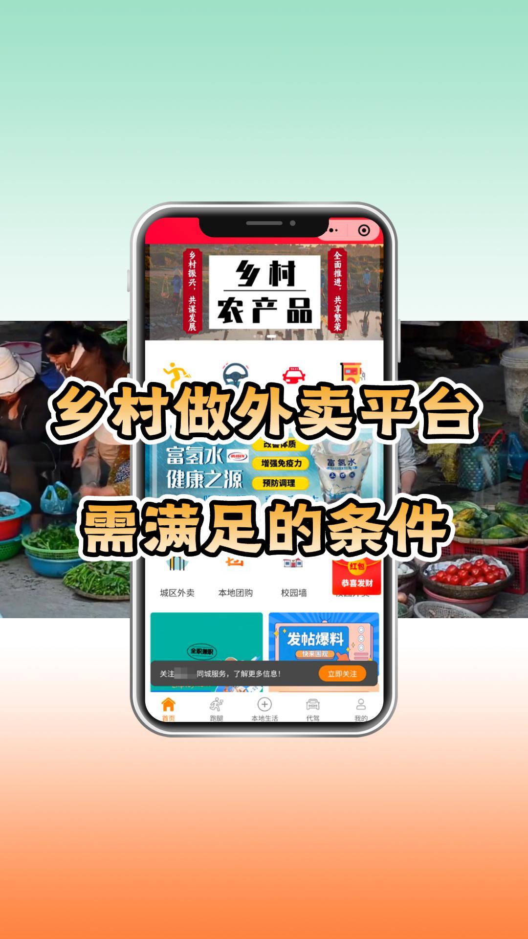 乡镇外卖跑腿服务平台，如何在乡镇落地，可做业务类型